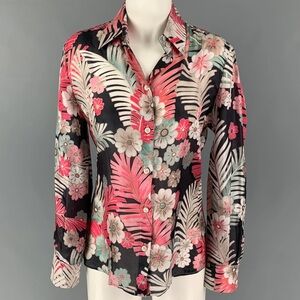 Armani Collezioni 100% Silk Floral Button-Down Shirt – Size 16